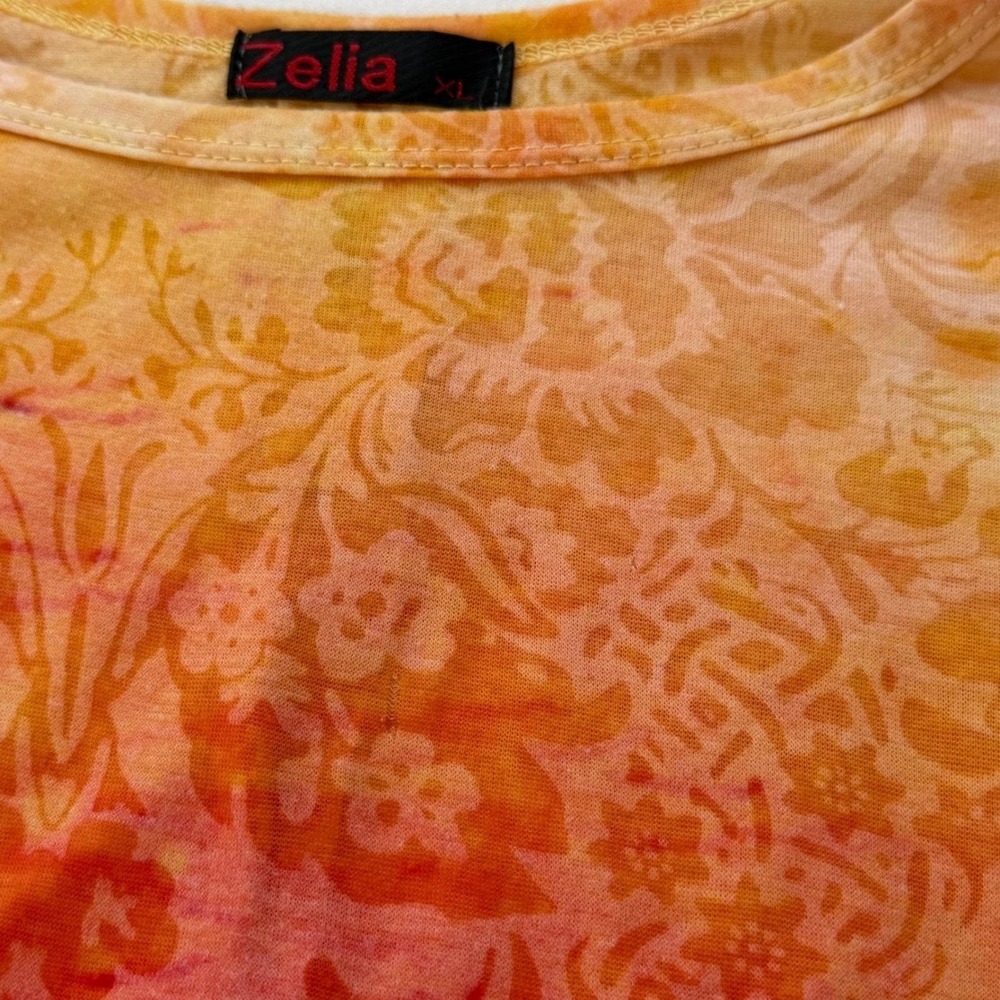 Vintage Y2K Zelia Burnout Floral Tunic Top Long Sleeve Artsy Campus Fairycore XL - Picture 13 of 16